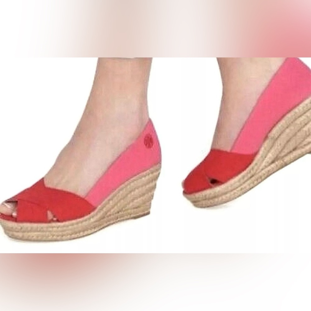 Tory Burch Filipa 75 mm Wedge Canvas Embroidered Accent Espadrille